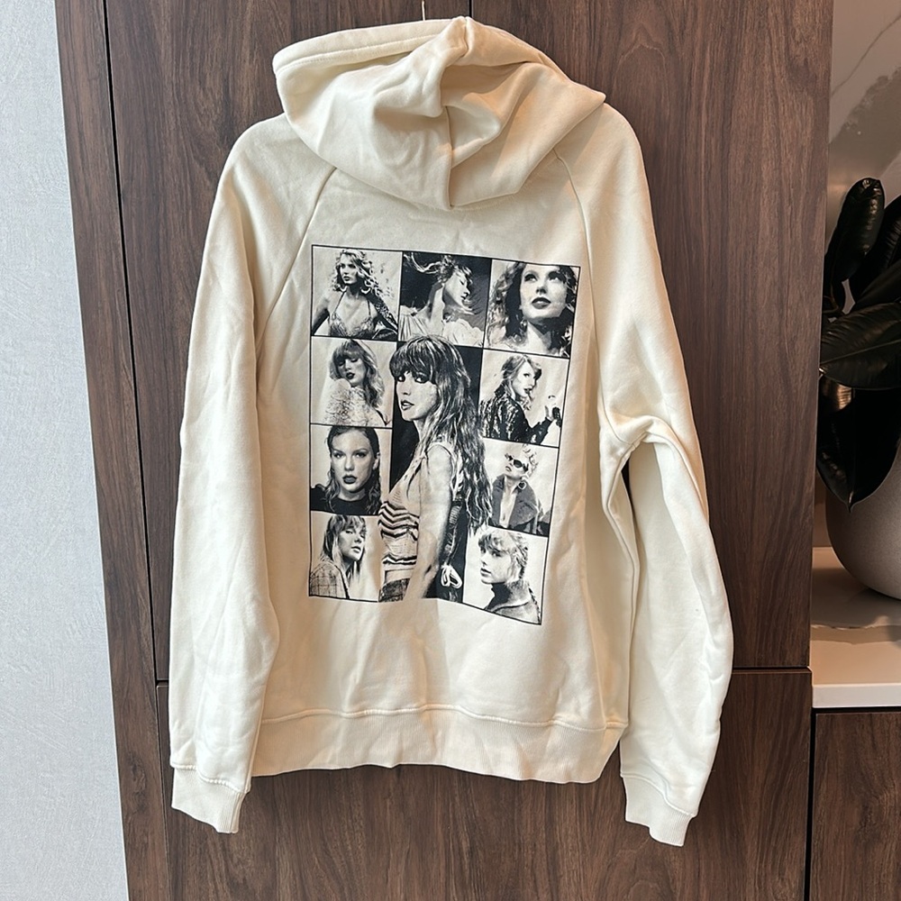 Taylor Swift Eras Tour Beige Hoodie Small